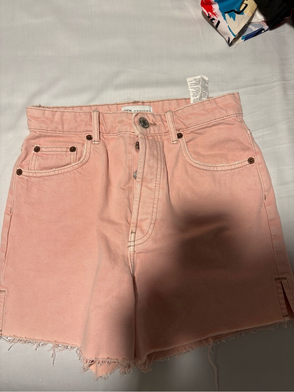 Zara Light Pink Denim Cutoff Shorts